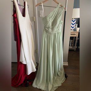 Sage green bridesmaid dress from Azazie.